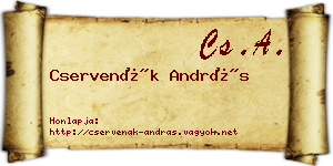 Cservenák András névjegykártya