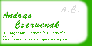 andras cservenak business card